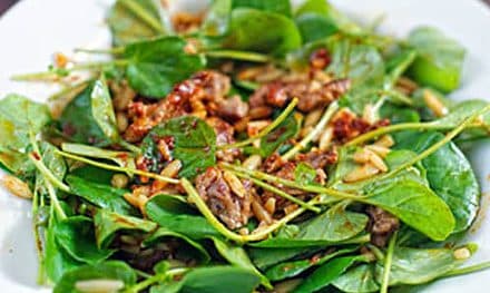 WARM LAMB SALAD WITH ORZO AND HARISSA