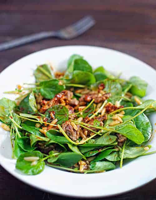 WARM LAMB SALAD WITH ORZO AND HARISSA