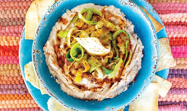 Pureéd Fava Beans with Caramelized Leeks