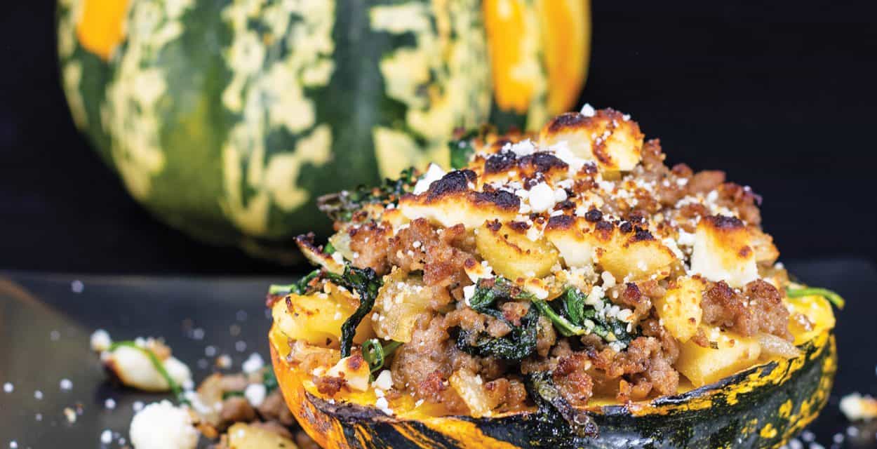 Sausage-Stuffed Acorn Squash