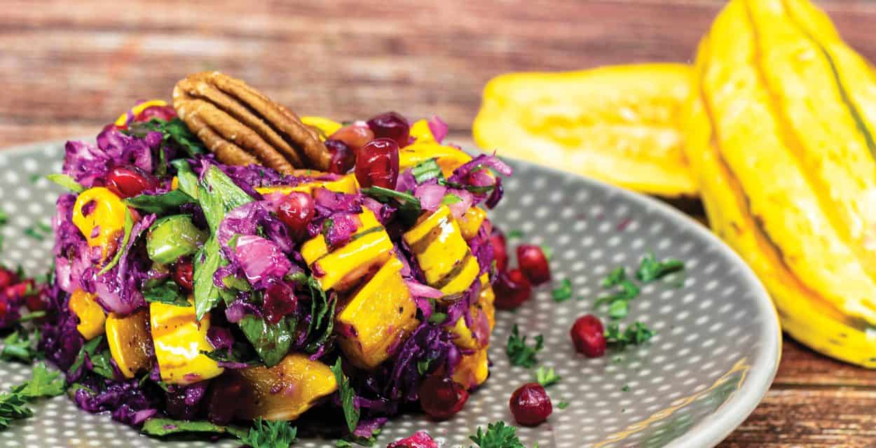 Roasted Delicata Squash Salad with Shallot Dressing