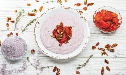 Blue Corn Polenta with Roasted Strawberries