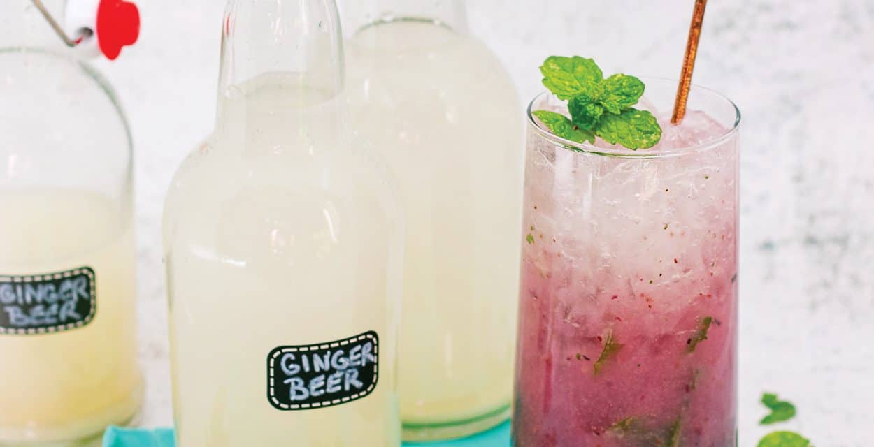 DIY Ginger Beer and Berry Mocktail