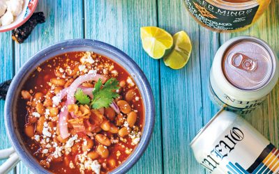 Frijoles Borrachos (Drunken Beans) and Pickled Onions