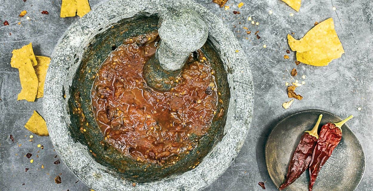 Salsa Molcajeteada with New Mexico Chile Nativo