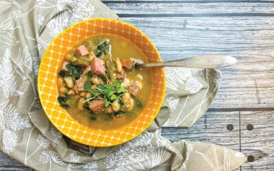 Ham, White Bean, Greens, and Green Chile Soup