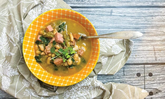 Ham, White Bean, Greens, and Green Chile Soup