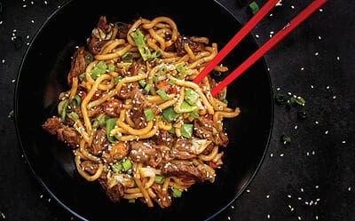 Stir Fry: Skirt Steak and Udon