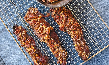 Maple Pecan-Crusted Bacon