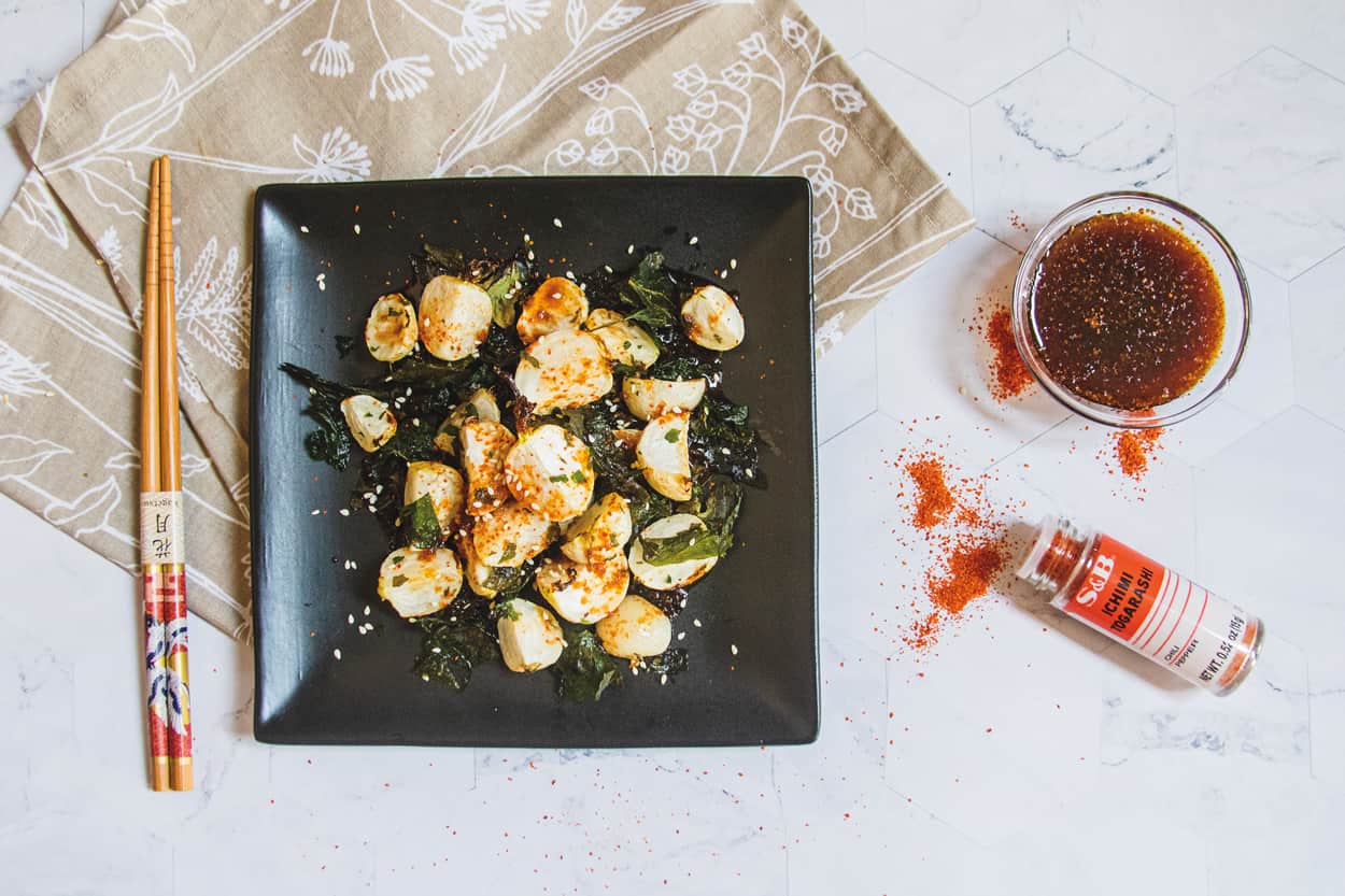 Hakurei Turnips with Spicy BONITO Lemon Dressing