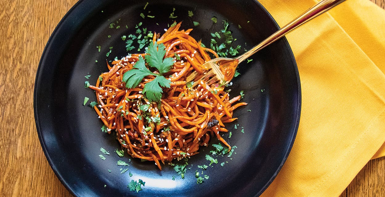 Sweet Potato “Noodles” with Chile Butter Sauce