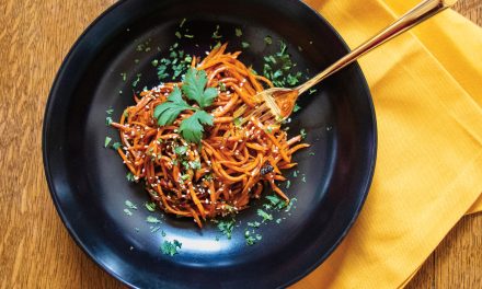 Sweet Potato “Noodles” with Chile Butter Sauce