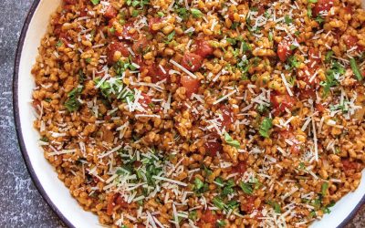 Baked Tomato Farro Risotto
