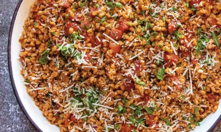 Baked Tomato Farro Risotto
