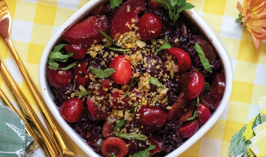 Black Rice Salad with Cherries and Plums