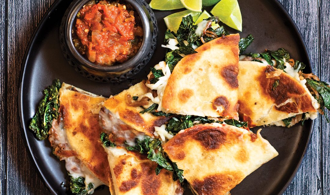 Quesadillas with  Greens and Beans