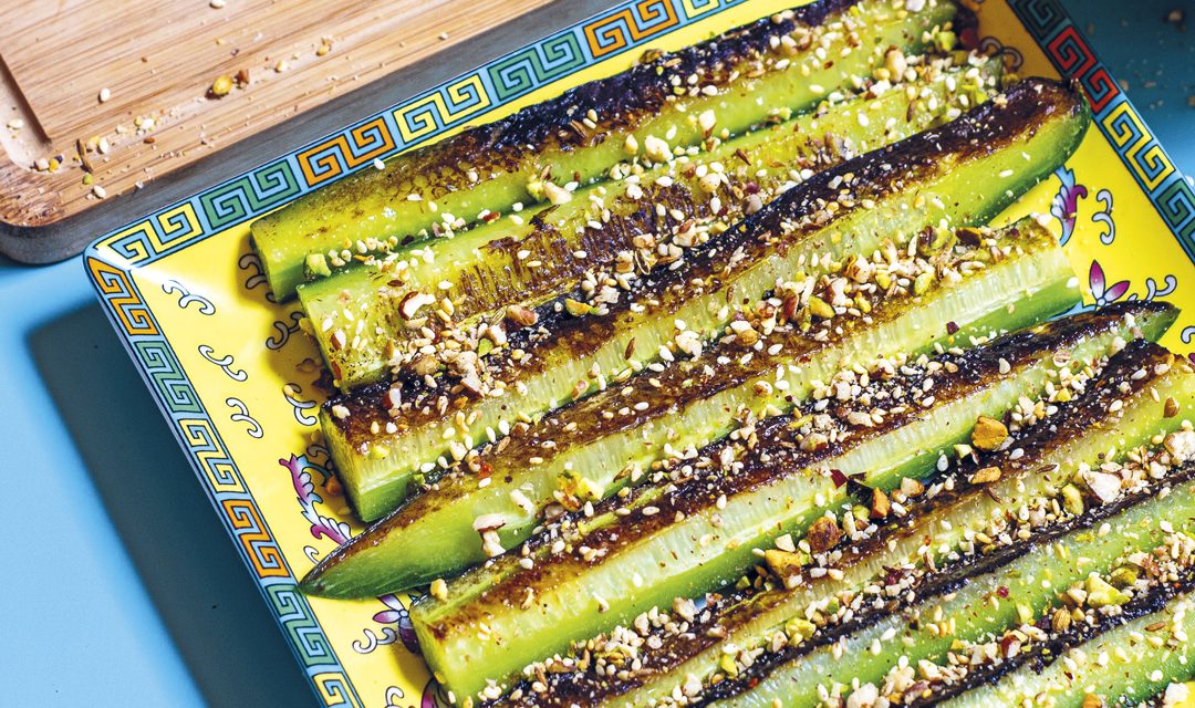 Blistered Cucumbers with Dukkah