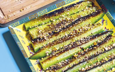 Blistered Cucumbers with Dukkah