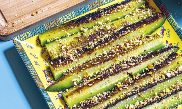 Blistered Cucumbers with Dukkah